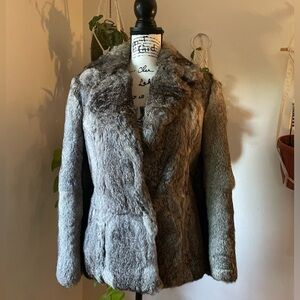 Genuine vintage rabbit fur coat, size S
